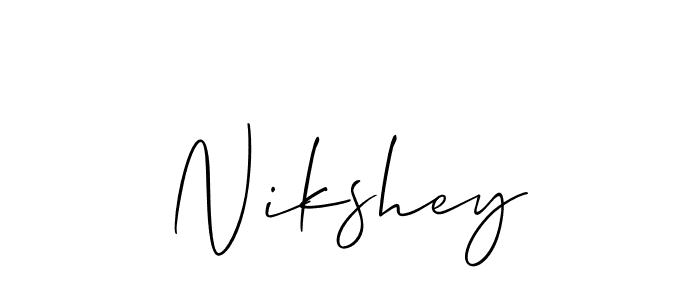 It looks lik you need a new signature style for name Nikshey. Design unique handwritten (Allison_Script) signature with our free signature maker in just a few clicks. Nikshey signature style 2 images and pictures png