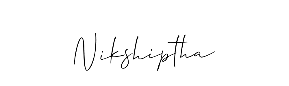 How to Draw Nikshiptha signature style? Allison_Script is a latest design signature styles for name Nikshiptha. Nikshiptha signature style 2 images and pictures png