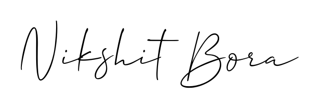 A timeless handwritten aesthetic for Nikshit Bora. The Allison_Script font gives your signature a handcrafted feel with natural curves. Nikshit Bora signature style 2 images and pictures png