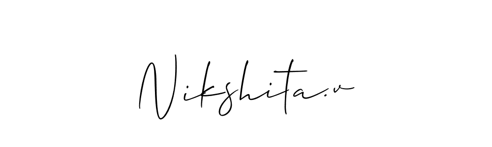 How to Draw Nikshita.v signature style? Allison_Script is a latest design signature styles for name Nikshita.v. Nikshita.v signature style 2 images and pictures png