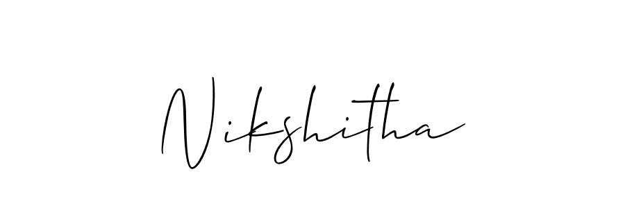 How to Draw Nikshitha signature style? Allison_Script is a latest design signature styles for name Nikshitha. Nikshitha signature style 2 images and pictures png