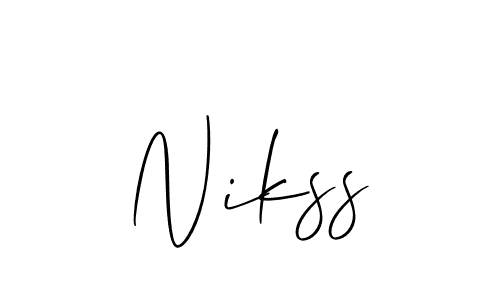 Make a beautiful signature design for name Nikss. With this signature (Allison_Script) style, you can create a handwritten signature for free. Nikss signature style 2 images and pictures png