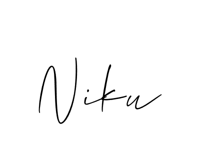 How to Draw Niku signature style? Allison_Script is a latest design signature styles for name Niku. Niku signature style 2 images and pictures png