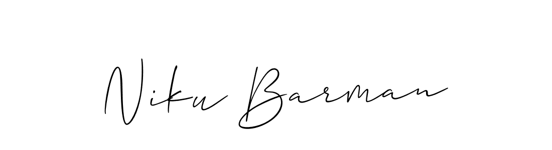 if you are searching for the best signature style for your name Niku Barman. so please give up your signature search. here we have designed multiple signature styles  using Allison_Script. Niku Barman signature style 2 images and pictures png