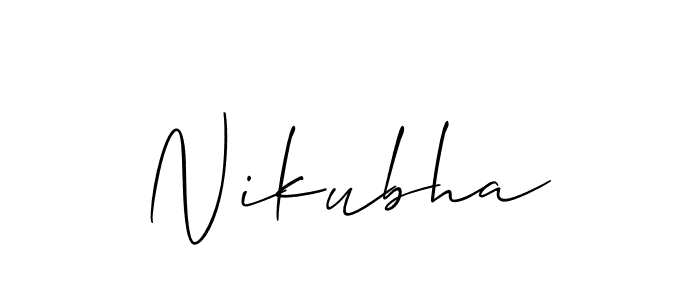Make a beautiful signature design for name Nikubha. With this signature (Allison_Script) style, you can create a handwritten signature for free. Nikubha signature style 2 images and pictures png