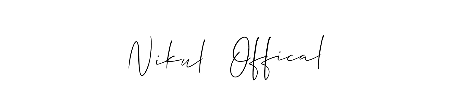 How to make Nikul   Offical signature? Allison_Script is a professional autograph style. Create handwritten signature for Nikul   Offical name. Nikul   Offical signature style 2 images and pictures png