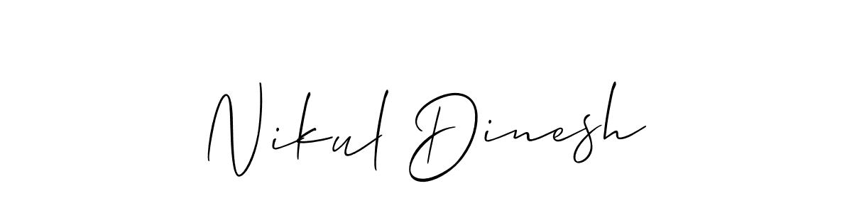 How to make Nikul Dinesh signature? Allison_Script is a professional autograph style. Create handwritten signature for Nikul Dinesh name. Nikul Dinesh signature style 2 images and pictures png