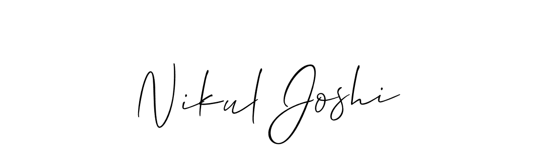The best way (Allison_Script) to make a short signature is to pick only two or three words in your name. The name Nikul Joshi include a total of six letters. For converting this name. Nikul Joshi signature style 2 images and pictures png