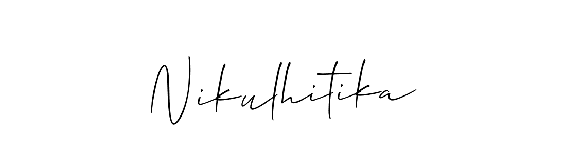 Also we have Nikulhitika name is the best signature style. Create professional handwritten signature collection using Allison_Script autograph style. Nikulhitika signature style 2 images and pictures png