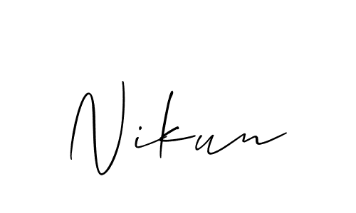 Use a signature maker to create a handwritten signature online. With this signature software, you can design (Allison_Script) your own signature for name Nikun. Nikun signature style 2 images and pictures png