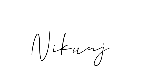 Make a beautiful signature design for name Nikunj. Use this online signature maker to create a handwritten signature for free. Nikunj signature style 2 images and pictures png