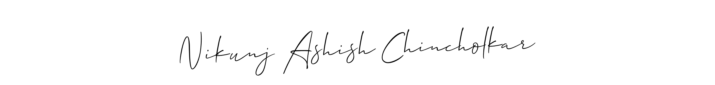 Best and Professional Signature Style for Nikunj Ashish Chincholkar. Allison_Script Best Signature Style Collection. Nikunj Ashish Chincholkar signature style 2 images and pictures png