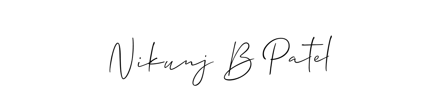 How to make Nikunj B Patel signature? Allison_Script is a professional autograph style. Create handwritten signature for Nikunj B Patel name. Nikunj B Patel signature style 2 images and pictures png