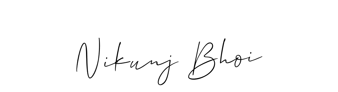 Make a beautiful signature design for name Nikunj Bhoi. With this signature (Allison_Script) style, you can create a handwritten signature for free. Nikunj Bhoi signature style 2 images and pictures png