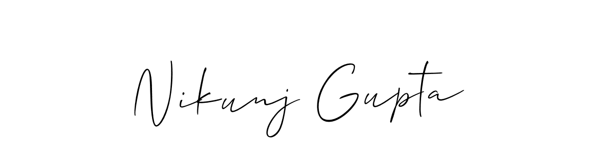 How to make Nikunj Gupta name signature. Use Allison_Script style for creating short signs online. This is the latest handwritten sign. Nikunj Gupta signature style 2 images and pictures png