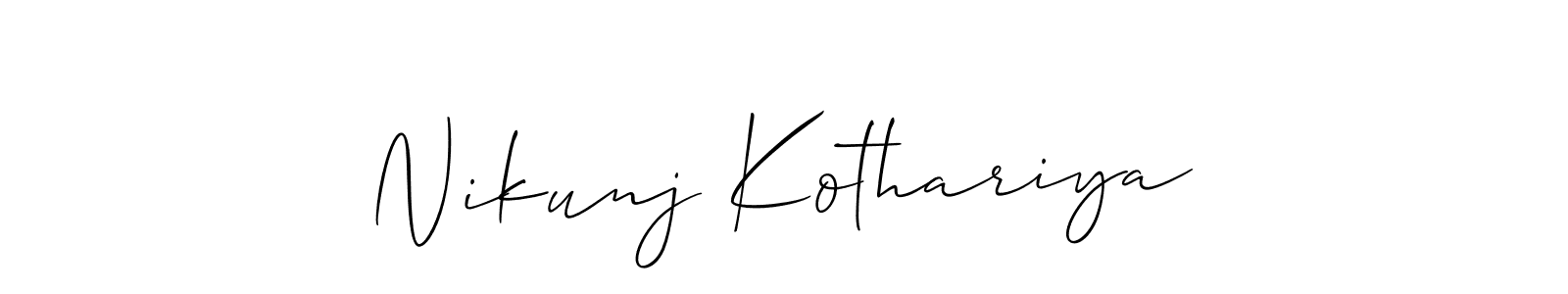 Best and Professional Signature Style for Nikunj Kothariya. Allison_Script Best Signature Style Collection. Nikunj Kothariya signature style 2 images and pictures png