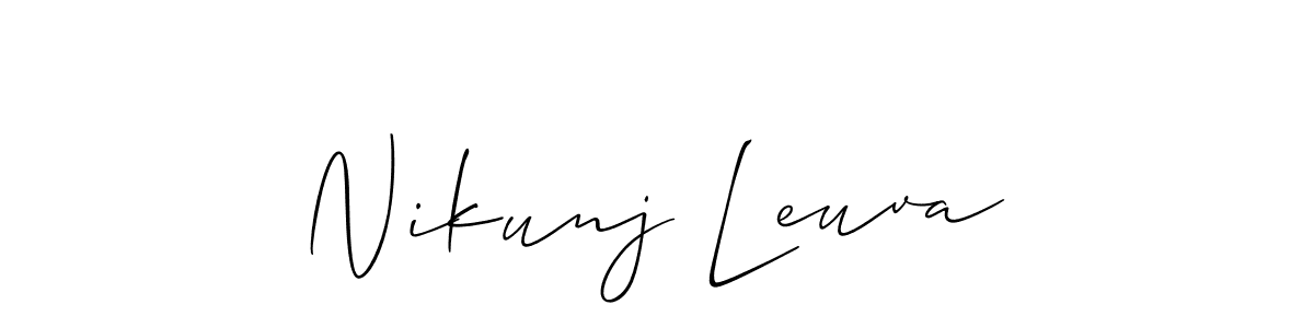 Nikunj Leuva stylish signature style. Best Handwritten Sign (Allison_Script) for my name. Handwritten Signature Collection Ideas for my name Nikunj Leuva. Nikunj Leuva signature style 2 images and pictures png