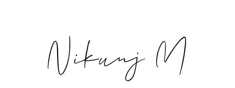 Use a signature maker to create a handwritten signature online. With this signature software, you can design (Allison_Script) your own signature for name Nikunj M. Nikunj M signature style 2 images and pictures png