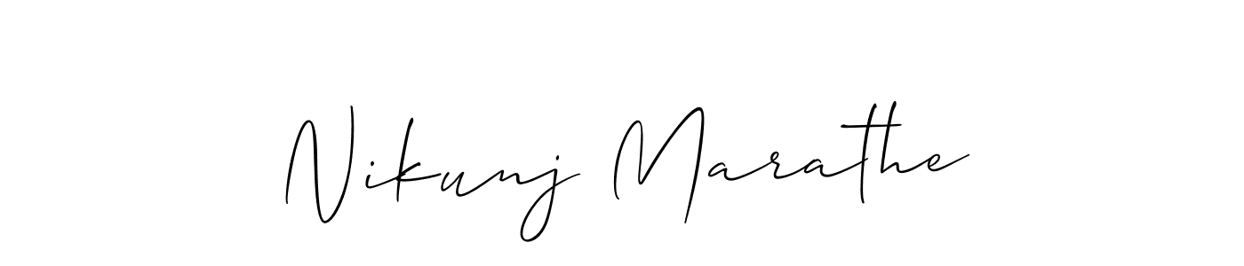 This is the best signature style for the Nikunj Marathe name. Also you like these signature font (Allison_Script). Mix name signature. Nikunj Marathe signature style 2 images and pictures png