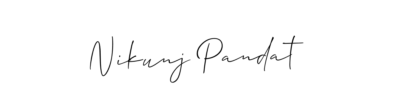 Nikunj Pandat stylish signature style. Best Handwritten Sign (Allison_Script) for my name. Handwritten Signature Collection Ideas for my name Nikunj Pandat. Nikunj Pandat signature style 2 images and pictures png