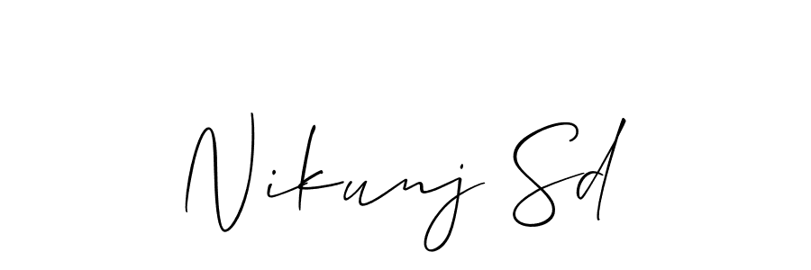 Use a signature maker to create a handwritten signature online. With this signature software, you can design (Allison_Script) your own signature for name Nikunj Sd. Nikunj Sd signature style 2 images and pictures png