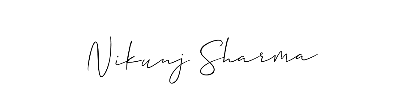 Use a signature maker to create a handwritten signature online. With this signature software, you can design (Allison_Script) your own signature for name Nikunj Sharma. Nikunj Sharma signature style 2 images and pictures png