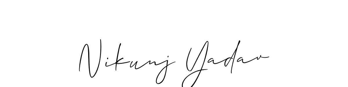 How to Draw Nikunj Yadav signature style? Allison_Script is a latest design signature styles for name Nikunj Yadav. Nikunj Yadav signature style 2 images and pictures png