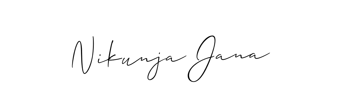 Here are the top 10 professional signature styles for the name Nikunja Jana. These are the best autograph styles you can use for your name. Nikunja Jana signature style 2 images and pictures png