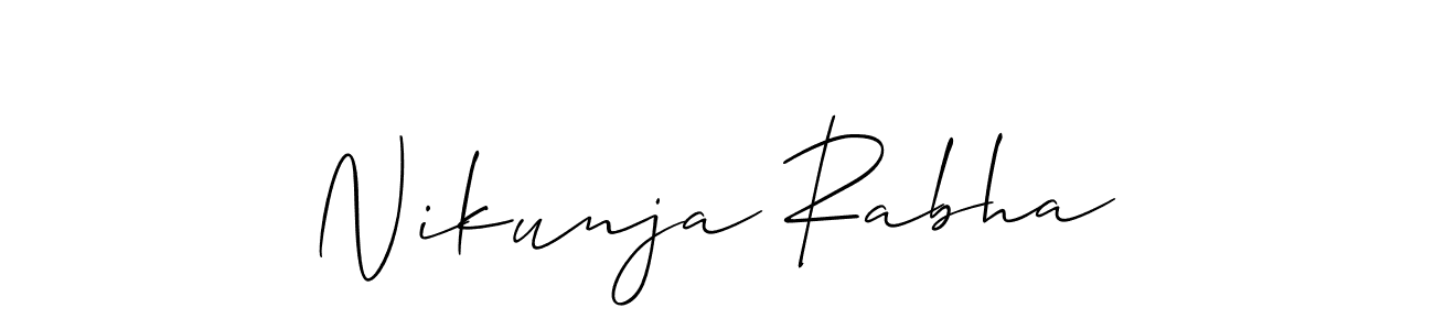 The best way (Allison_Script) to make a short signature is to pick only two or three words in your name. The name Nikunja Rabha include a total of six letters. For converting this name. Nikunja Rabha signature style 2 images and pictures png