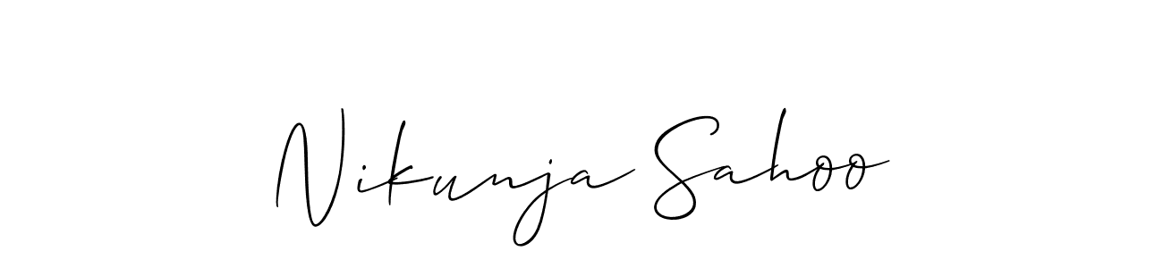 You should practise on your own different ways (Allison_Script) to write your name (Nikunja Sahoo) in signature. don't let someone else do it for you. Nikunja Sahoo signature style 2 images and pictures png