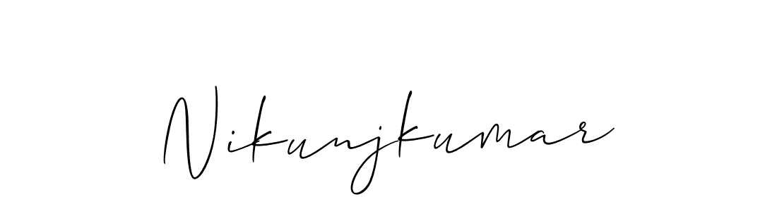 if you are searching for the best signature style for your name Nikunjkumar. so please give up your signature search. here we have designed multiple signature styles  using Allison_Script. Nikunjkumar signature style 2 images and pictures png