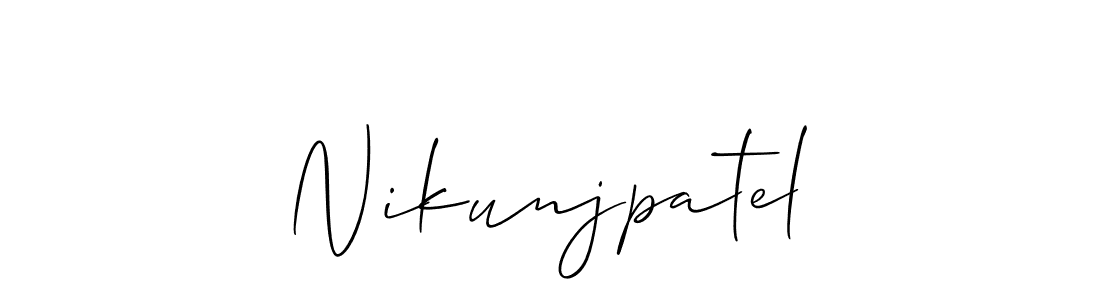 Make a beautiful signature design for name Nikunjpatel. With this signature (Allison_Script) style, you can create a handwritten signature for free. Nikunjpatel signature style 2 images and pictures png