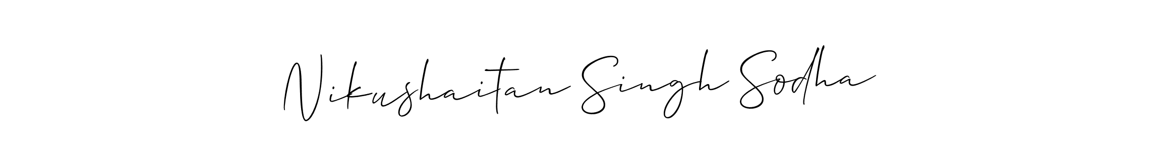 Use a signature maker to create a handwritten signature online. With this signature software, you can design (Allison_Script) your own signature for name Nikushaitan Singh Sodha. Nikushaitan Singh Sodha signature style 2 images and pictures png