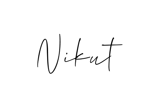 Make a beautiful signature design for name Nikut. With this signature (Allison_Script) style, you can create a handwritten signature for free. Nikut signature style 2 images and pictures png