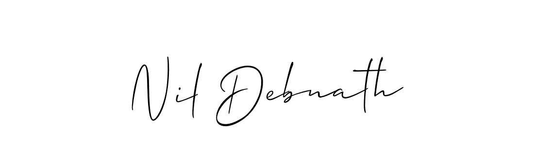 Make a beautiful signature design for name Nil Debnath. With this signature (Allison_Script) style, you can create a handwritten signature for free. Nil Debnath signature style 2 images and pictures png