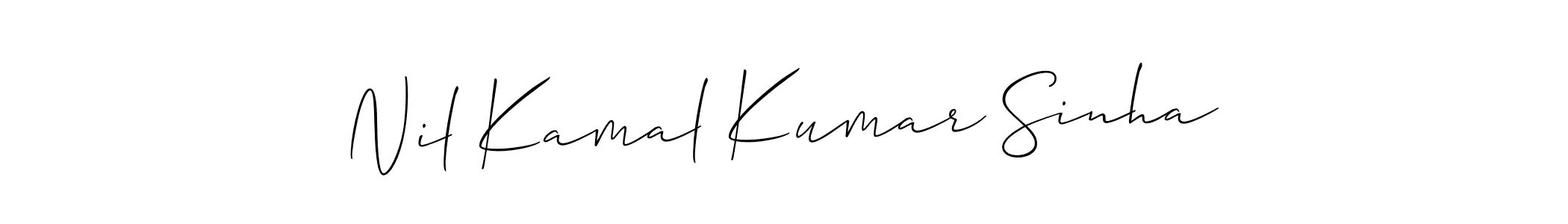 Allison_Script is a professional signature style that is perfect for those who want to add a touch of class to their signature. It is also a great choice for those who want to make their signature more unique. Get Nil Kamal Kumar Sinha name to fancy signature for free. Nil Kamal Kumar Sinha signature style 2 images and pictures png