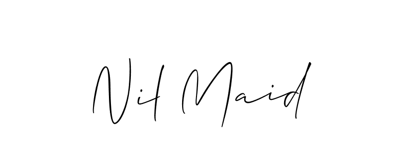 Allison_Script is a professional signature style that is perfect for those who want to add a touch of class to their signature. It is also a great choice for those who want to make their signature more unique. Get Nil Maid name to fancy signature for free. Nil Maid signature style 2 images and pictures png