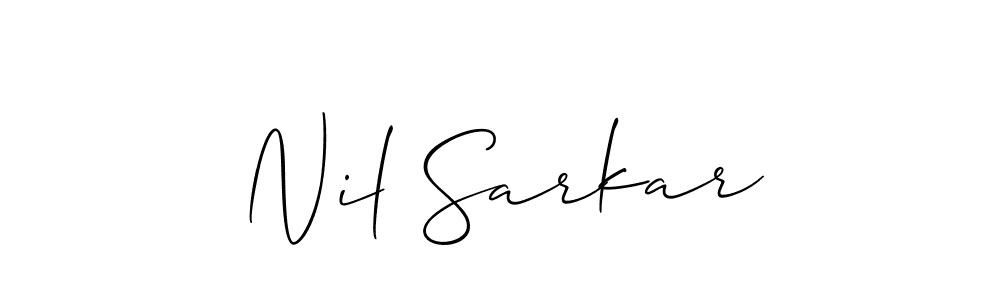Create a beautiful signature design for name Nil Sarkar. With this signature (Allison_Script) fonts, you can make a handwritten signature for free. Nil Sarkar signature style 2 images and pictures png
