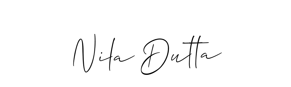 Nila Dutta stylish signature style. Best Handwritten Sign (Allison_Script) for my name. Handwritten Signature Collection Ideas for my name Nila Dutta. Nila Dutta signature style 2 images and pictures png