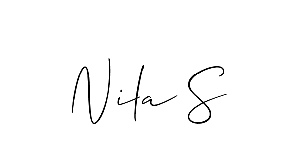 if you are searching for the best signature style for your name Nila S. so please give up your signature search. here we have designed multiple signature styles  using Allison_Script. Nila S signature style 2 images and pictures png