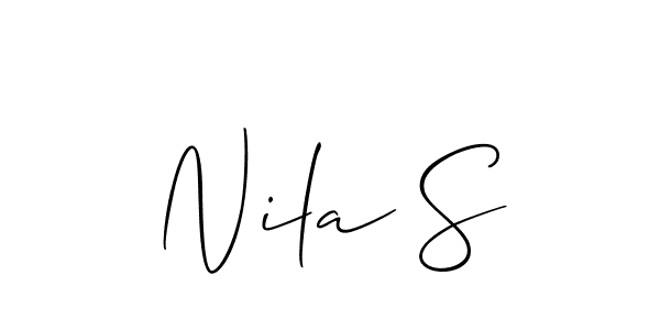 if you are searching for the best signature style for your name Nila S. so please give up your signature search. here we have designed multiple signature styles  using Allison_Script. Nila S signature style 2 images and pictures png