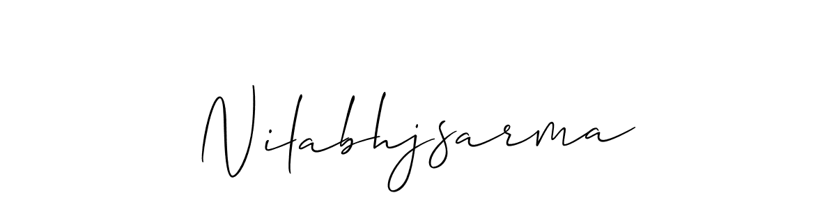if you are searching for the best signature style for your name Nilabhjsarma. so please give up your signature search. here we have designed multiple signature styles  using Allison_Script. Nilabhjsarma signature style 2 images and pictures png
