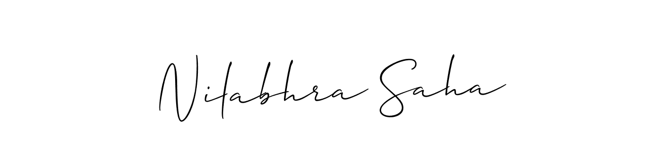It looks lik you need a new signature style for name Nilabhra Saha. Design unique handwritten (Allison_Script) signature with our free signature maker in just a few clicks. Nilabhra Saha signature style 2 images and pictures png