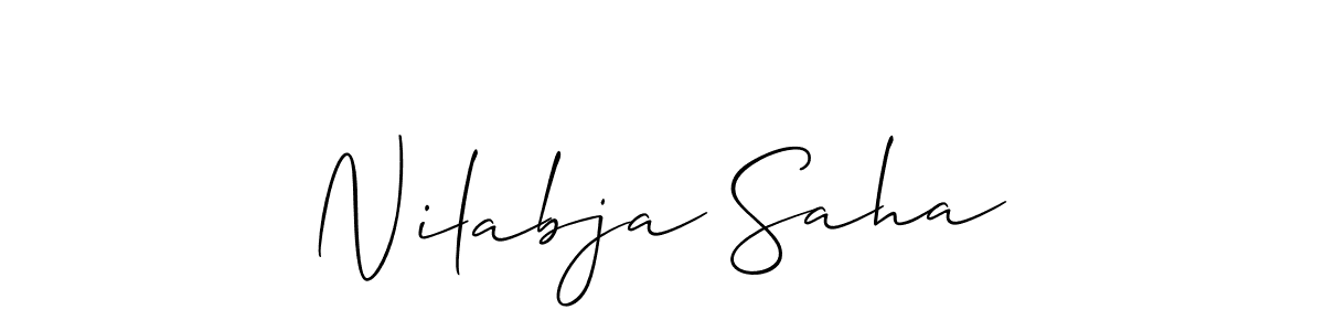 Use a signature maker to create a handwritten signature online. With this signature software, you can design (Allison_Script) your own signature for name Nilabja Saha. Nilabja Saha signature style 2 images and pictures png