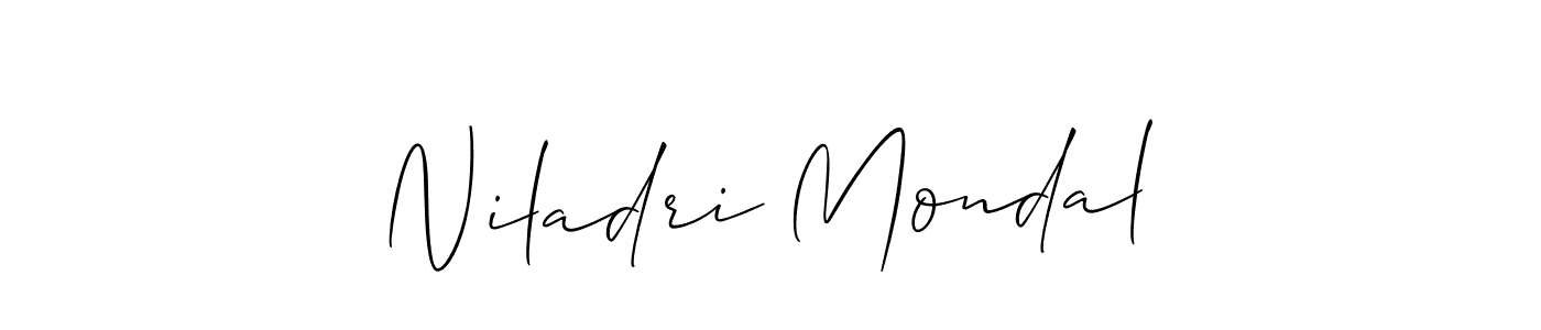 How to Draw Niladri Mondal signature style? Allison_Script is a latest design signature styles for name Niladri Mondal. Niladri Mondal signature style 2 images and pictures png