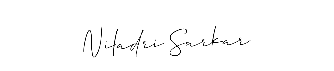 Also You can easily find your signature by using the search form. We will create Niladri Sarkar name handwritten signature images for you free of cost using Allison_Script sign style. Niladri Sarkar signature style 2 images and pictures png