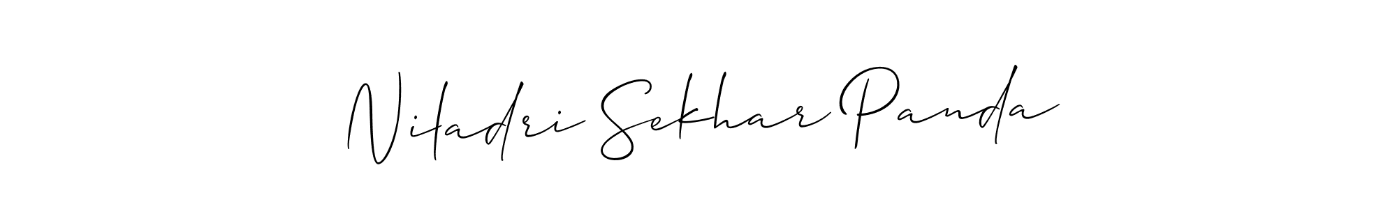 Allison_Script is a professional signature style that is perfect for those who want to add a touch of class to their signature. It is also a great choice for those who want to make their signature more unique. Get Niladri Sekhar Panda name to fancy signature for free. Niladri Sekhar Panda signature style 2 images and pictures png