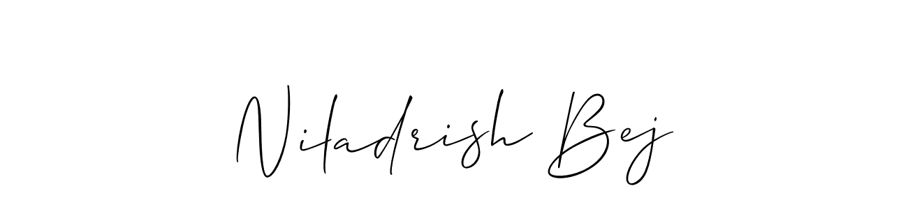 How to make Niladrish Bej signature? Allison_Script is a professional autograph style. Create handwritten signature for Niladrish Bej name. Niladrish Bej signature style 2 images and pictures png