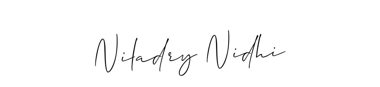 Similarly Allison_Script is the best handwritten signature design. Signature creator online .You can use it as an online autograph creator for name Niladry Nidhi. Niladry Nidhi signature style 2 images and pictures png