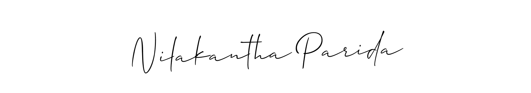 Use a signature maker to create a handwritten signature online. With this signature software, you can design (Allison_Script) your own signature for name Nilakantha Parida. Nilakantha Parida signature style 2 images and pictures png